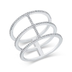 Ring aus 750 Gold Weißgold 119 Brillanten 0,24ct TW-SI B:13,9mm