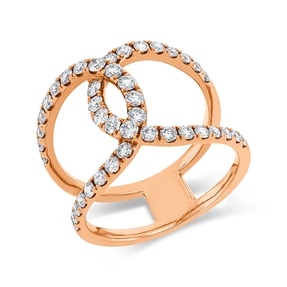 Ring aus 750 Gold Rotgold 42 Brillanten 0,98ct TW-SI B:15,1mm