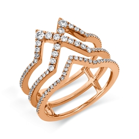 Ring aus 750 Gold Rotgold 97 Brillanten 0,49ct TW-SI B:12,9mm