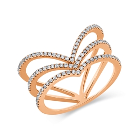 Ring aus 750 Gold Rotgold 101 Brillanten 0,31ct TW-PI B:11mm