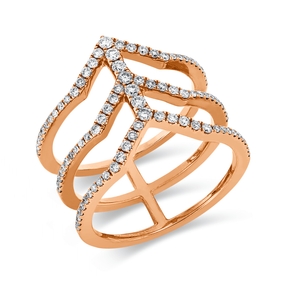 Ring aus 750 Gold Rotgold 97 Brillanten 0,47ct I-SI B:14,5mm