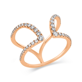 Ring aus 750 Gold Rotgold 52 Brillanten 0,4ct TW-SI B:10,6mm