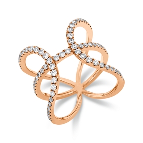 Ring aus 750 Gold Rotgold 71 Brillanten 0,61ct I-SI B:17,6mm