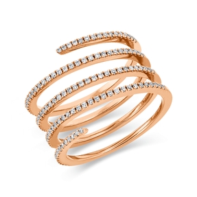 Ring aus 750 Gold Rotgold 125 Brillanten 0,39ct I-SI B:13,7mm