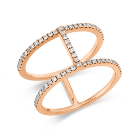 Ring aus 750 Gold Rotgold 61 Brillanten 0,31ct TW-SI B:10,6mm