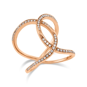 Ring aus 750 Gold Rotgold 72 Brillanten 0,32ct TW-SI B:19mm