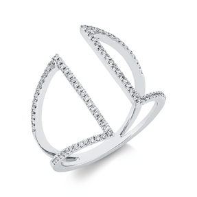 Ring aus 750 Gold Weißgold 84 Brillanten 0,24ct TW-SI B:20,2mm