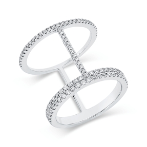 Ring aus 750 Gold Weißgold 93 Brillanten 0,54ct TW-SI B:16,8mm