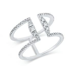 Ring aus 750 Gold Weißgold 62 Brillanten 0,43ct TW-SI B:10,6mm