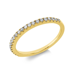 Halb-Memoire Ring aus 750 Gold Gelbgold 22 Brillanten 0,22ct TW-SI B:1,4mm