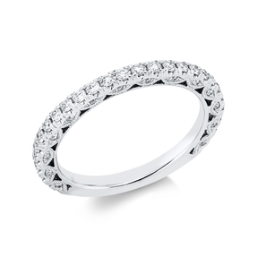 Memoire Ring aus 750 Gold Weißgold 56 Brillanten 0,45ct TW-SI B:2,2mm