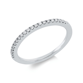Halb-Memoire Ring aus 750 Gold Weißgold 21 Brillanten 0,12ct TW-SI B:1mm