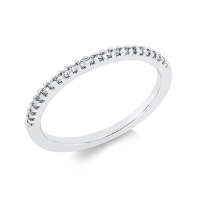 Halb-Memoire Ring aus 750 Weißgold 23 Brillanten 0,14ct TW-SI B:1,4mm