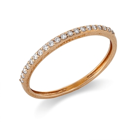 Halb-Memoire Ring aus 750 Gold Rotgold 20 Brillanten 0,12ct TW-SI B:1,6mm