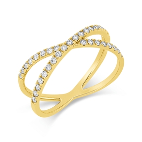Ring aus 750 Gold Gelbgold 35 Brillanten 0,32ct TW-SI B:6,9mm