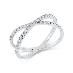 Ring aus 750 Gold Weißgold 35 Brillanten 0,32ct TW-SI B:6,9mm