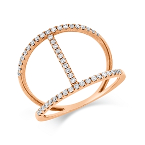 Ring aus 750 Gold Rotgold 48 Brillanten 0,31ct TW-SI H:16,4mm