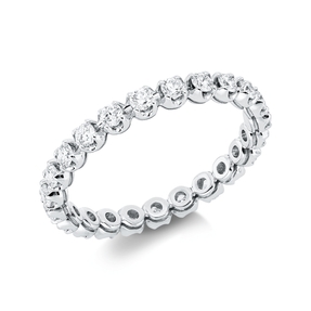 Memoire Ring aus 750 Gold Weißgold 23 Brillanten 0,78ct TW-SI B:2,8mm