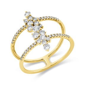 Ring aus 750 Gold Gelbgold 48 Brillanten 0,58ct TW-VSI/SI B:5,5mm