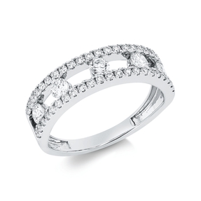 Ring aus 750 Gold Weißgold 49 Brillanten 0,75ct F-VSI B:5,1mm