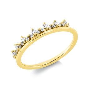 Ring aus 750 Gold Gelbgold 21 Diamanten 0,13ct TW-SI B:3mm