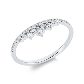 Ring aus 750 Gold Weißgold 34 Diamanten 0,18ct TW-PI B:4,6mm