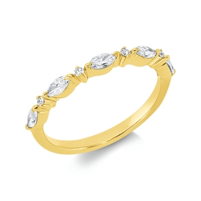 Ring aus 750 Gelbgold 9 Diamanten Fanatsy-Schliff 0,36ct TW-SI B:2,2mm