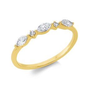 Ring aus 750 Gold Gelbgold 5 Diamanten 0,32ct TW-SI B:2,2mm