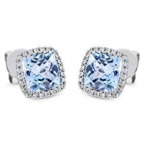 Ohrstecker aus 750 Weißgold 2 Topase 3,4ct skyblue 48 Brillanten 0,15ct TW-SI