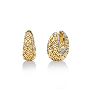 Creolen aus 585 Gold gelb/weiß 92 Brillanten 0,54ct TW-SI 20x6,3mm