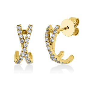 Ohrstecker aus 750 Gold Gelbgold 46 Brillanten 0,36ct TW-SI 12,1x5,3mm