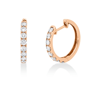 Creolen aus 750 Gold Rotgold 16 Brillanten 0,63ct W-PI 16,9x2,2mm