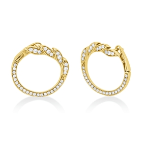 Creolen aus 750 Gold Gelbgold 66 Diamanten 0,64ct TW-SI 21,6x11,2mm