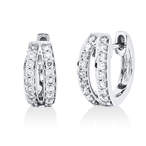 Creolen aus 750 Gold Weißgold 36 Brillanten 0,36ct TW-SI 11,9x5,4mm