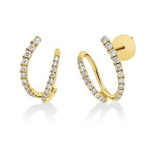 Ohrstecker aus 750 Gold Gelbgold 42 Brillanten 0,4ct TW-SI 16,1x8,2mm