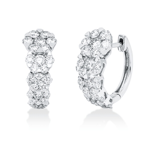 Creolen aus 750 Gold Weißgold 54 Brillanten 2,13ct TW-PI 17,3x15,9mm