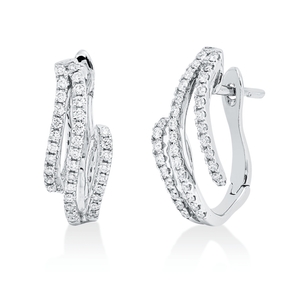 Creolen aus 750 Gold Weißgold 72 Brillanten 0,36ct TW-SI 17,4x7mm