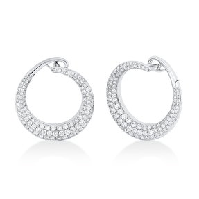 Pavé Creolen aus 750 Weißgold 206 Brillanten 1,42ct F-VSI 21,2x8,1mm