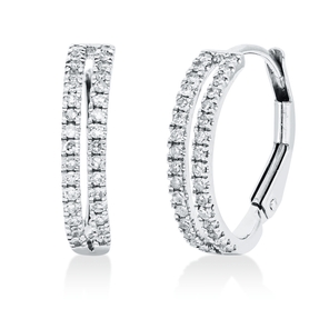 Creolen aus 585 Gold Weißgold 64 Diamanten 0,39ct TW-SI/PI 17,5x3,6mm