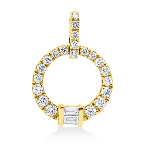 Anhänger aus 585 Gold Gelbgold 23 Diamanten 0,21ct W-SI/PI 15x10,2mm mit Öse