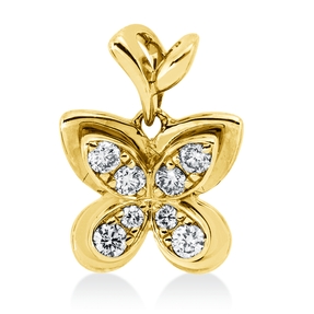 Anhänger aus 585 Gold Gelbgold 8 Brillanten 0,11ct W-SI/PI 12x8,4mm