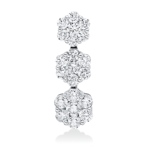 Anhänger aus 750 Gold Weißgold 21 Brillanten 2ct TW-VSI/SI 25,4x8,6mm