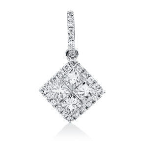 Anhänger aus 750 Gold Weißgold 32 Diamanten 0,5ct TW-VSI/SI 15x9,1mm mit Öse