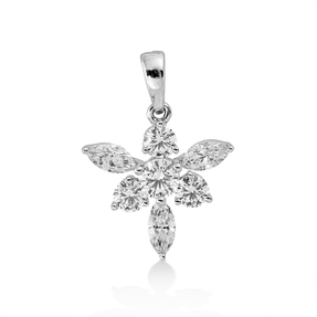 Anhänger aus 750 Gold Weißgold 7 Diamanten 0,66ct TW-VSI/SI 16,6x12,3mm mit Öse