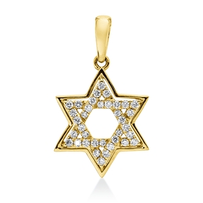 Pavé Anhänger Stern aus 750 Gelbgold 36 Brillanten 0,23ct TW-SI 23,7x14mm Pavé Anhänger Stern aus 750 Gelbgold 36 Brillanten 0,23ct TW-SI 23,7x14mm