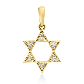 Pavé Anhänger Stern aus 750 Gelbgold 18 Brillanten 0,09ct TW-SI 22,2x12,6mm Pavé Anhänger Stern aus 750 Gelbgold 18 Brillanten 0,09ct TW-SI 22,2x12,6mm