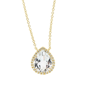 Collier aus 750 Gelbgold Amethyst 2,9ct grün 28 Brillanten 0,11ct TW-SI L:42cm