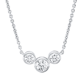 Collier aus 750 Gold Weißgold 3 Brillanten 0,39ct TW-SI L:45,7cm