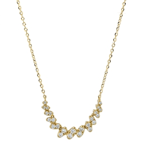 Collier aus 750 Gold Gelbgold 24 Diamanten 0,2ct TW-SI L:45cm