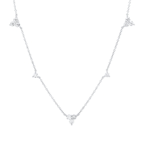 Collier aus 585 Gold Weißgold 13 Brillanten 1,05ct TW-SI L:45,7cm